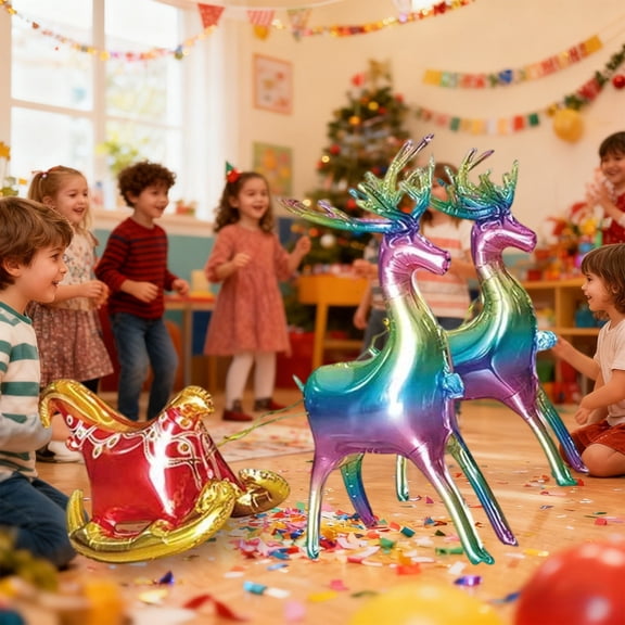 Kojanyu Christmas Deer Balloons – Festive Holiday Props For Indoor Outdoor Decor