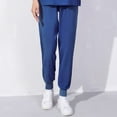 thumbnail image 1 of Kojanyu Clinic Nurse Scrubs Women's Solid Color Loose Fit Nursing Pants with Bunched Feet for Comfortable Workwear - Dark Blue（18）, 1 of 3