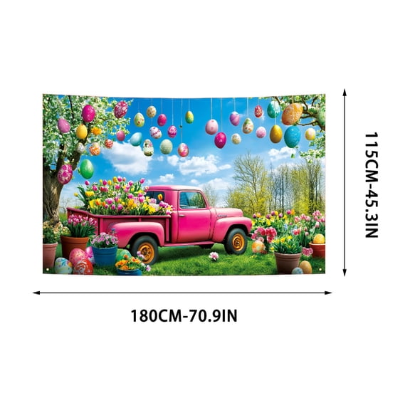 Kojanyu Easter Backdrop with Bunny Egg Designs – Reusable Holiday Photo Prop for Indoor Outdoor Parties