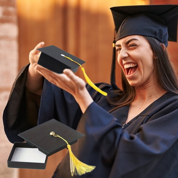 Kojanyu Graduation Gift Box with Tassel Lid Kraft Paper Mini Box, for Graduation Birthday Jewelry Party Favors, Small Favor Box for Candy or Ring
