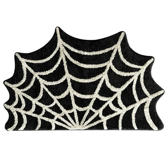 Kojanyu Halloween Floor Mat - Soft Non-Slip Spiderweb Pattern Rug, Festive Hallway/Kitchen/Bedroom Foot Mat For Halloween Decoration