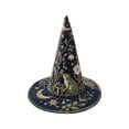 thumbnail image 1 of Kojanyu Halloween Flower Quilted Art Hat, Embroidered Polyester Witch Hat 16.9x11.8in for Costume and Holiday Decoration., 1 of 6