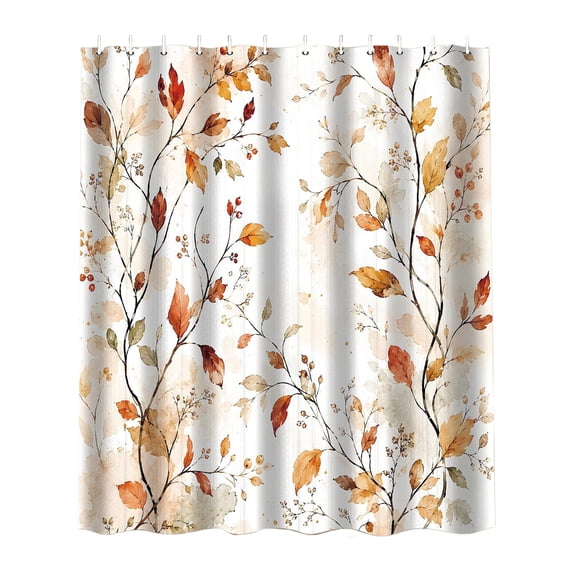 Kojanyu Halloween Shower Curtain Waterproof Fabric, Autumn Fall Themed Bathroom Decor Set with Hooks for Home Bathtub