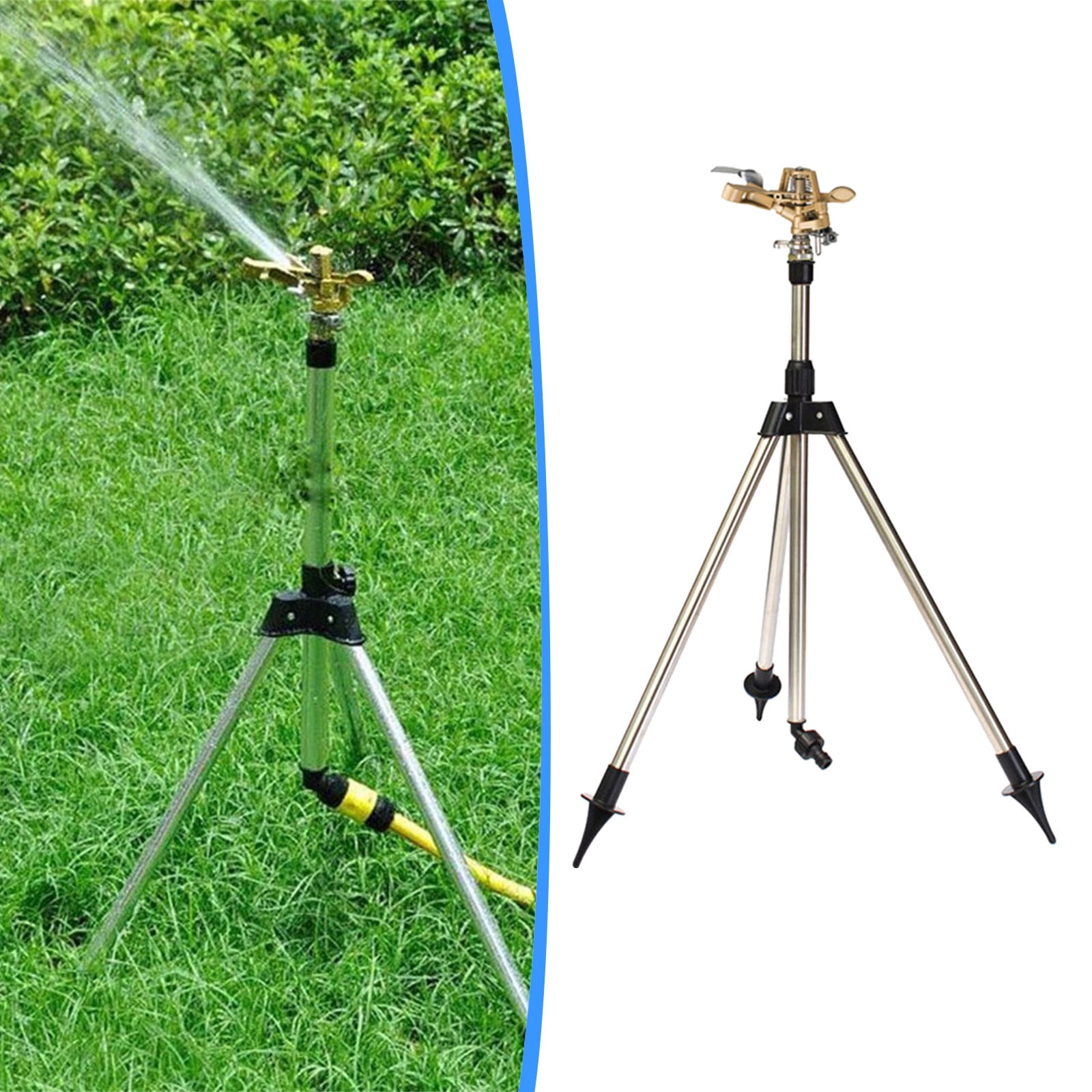 Kojanyu Heavy Duty Sprinkler on Tripod, Metal Pulsating Tripod Sprinkler for Large Garden and Yard, Tower Sprinkler with Coverage and Height Multicolor Free Size