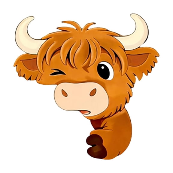 Kojanyu Highland Cow Door Corner Decoration, 3D Creative Farmhouse Style Wall Decor for Door Corner Signage Home Decor