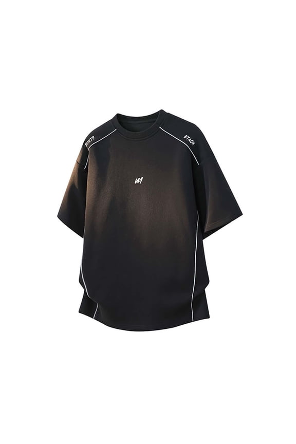 Men's Summer Solid Color Round Neck Short Sleeve Performance T-Shirt – Lightweight, Breathable & Quick-Dry Polyester Top for Running, Gym & Casual Wear | M–5XL