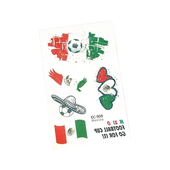 Kojanyu Mexican Flag Temporary Tattoos,Waterproof Removable Face and Body Stickers for Fan Parties,Sports Events,Game Day,Cheerleading and Stadium