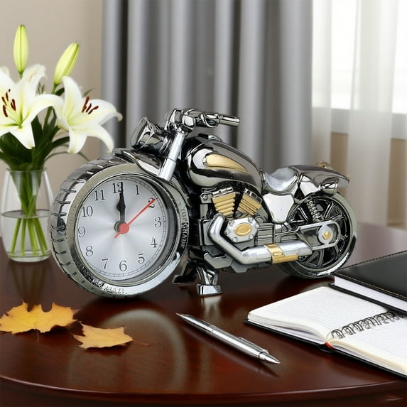 Kojanyu Motorcycle Model Alarm Clock – Vintage-Inspired Desk Decor with Functional Timekeeping
