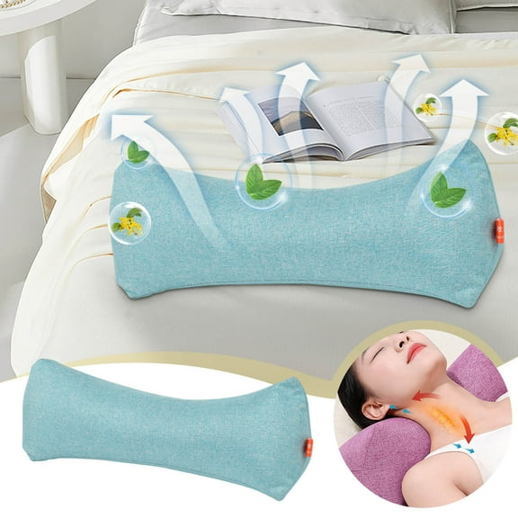 Kojanyu Mugwort Cervical Pillow for Neck Support & Sleep,Pillow with Heat therapy- All Cotton Buckwheat Shells Diamond Shaped Cervical Pillow Lumbar Pillow Nap Pillow Buckwheat Pillow