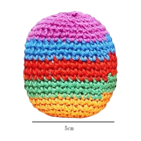 Kojanyu Multicolor Bean Bags,Handmade Knitted Footbag,Color Block Geometric Pattern Ready to Use for Indoor Outdoor Fun and Beginners