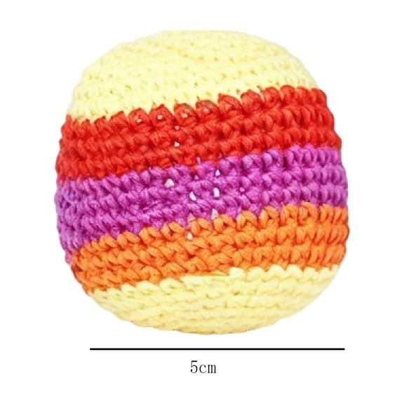 Kojanyu Multicolor Bean Bags,Handmade Knitted Footbag,Color Block Geometric Pattern Ready to Use for Indoor Outdoor Fun and Beginners