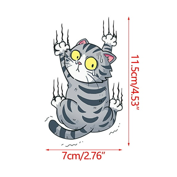 Kojanyu Personality Funny Scratch Cats Cartoon Sticker Car Electric Car Scratch Cover Funny Cats Decorative Sticker Scratch Cover Sticker Mother's Day