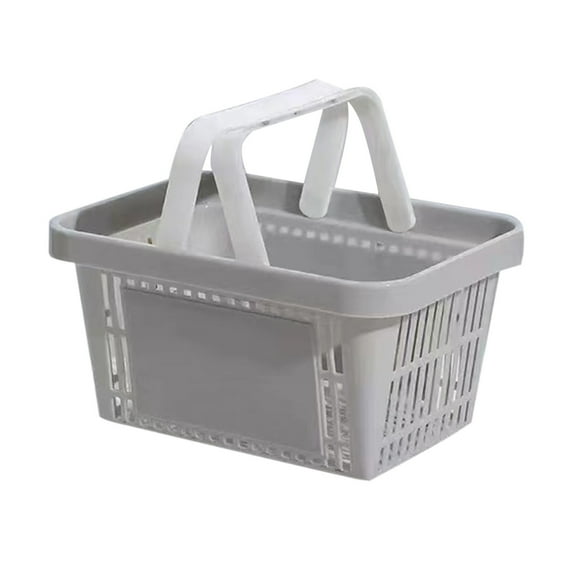 Kojanyu Shopping Baskets 5.7 L Plastic Shopping Baskets with Handles Black Store Baskets Retail Baskets for Market Grocery Supplies Thrift Convenience Storage