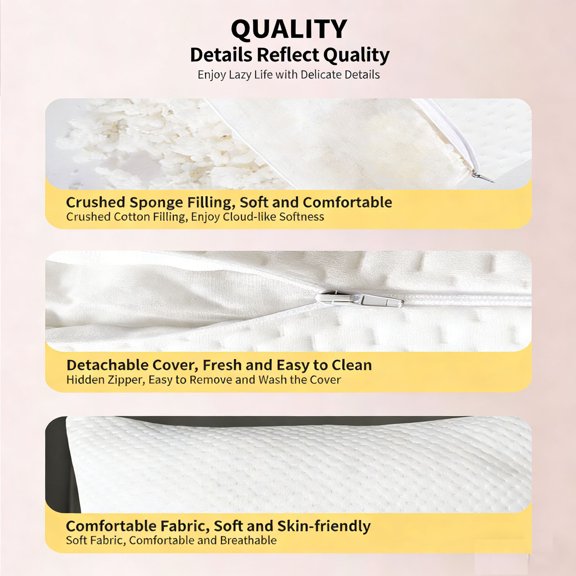 Kojanyu Shredded Memory Foam Pillow – Cloud-Like Comfort with Ergonomic Neck Support for Cooler, Restful Sleep