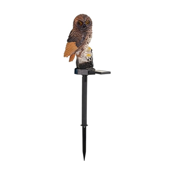 Kojanyu Solar Powered Owl Garden Light Waterproof Resin Outdoor Stake Lamp for Yard & Patio Decor