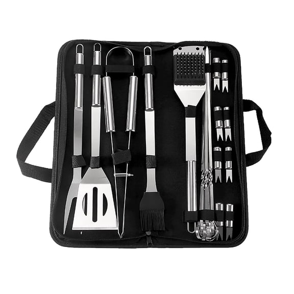 Kojanyu Stainless Steel Grill Set, Barbecue Combination Tool Outdoor Household, BBQ Grill Set with Spatula fork Tongs, Complete Kit