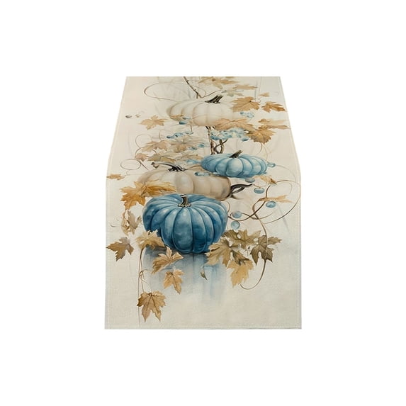 Kojanyu Thanksgiving Linen Table Runner Festive Holiday Table Cover, Decorative Tablecloth for Dining Table Home Party Decoration