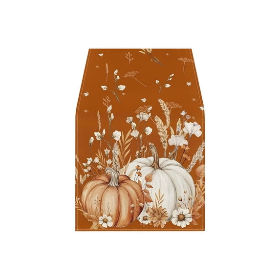 Kojanyu Thanksgiving Linen Table Runner Festive Holiday Table Cover, Decorative Tablecloth for Dining Table Home Party Decoration