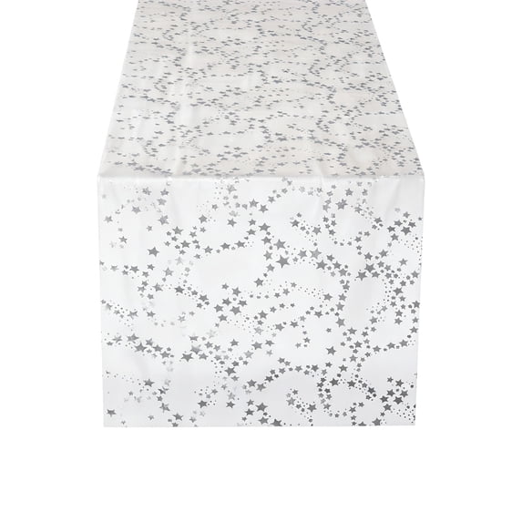 Kojanyu Transparent Organza Golden Star Table Runner, Sheer Star Print Table Runner for Wedding Birthday Party Table Decor