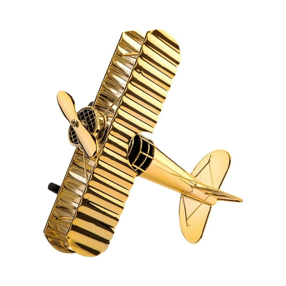 Kojanyu Vintage Metal Airplane Ornament – Gold Fighter Jet Decor,Military Style Aircraft Model For Desk
