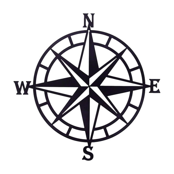 Kojanyu Vintage-Style Metal Compasses Wall Decor, Nautical Wrought Iron Openwork Hanging, Unique Home Accent for Nautical or Rustic Themed Interiors.