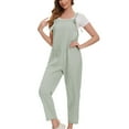 thumbnail image 1 of Kojanyu Women’S Solid Color Sleeveless Overalls Jumpsuit – Adjustable Strap, Pocketed Wide-Leg One-Piece for Casual & Streetwear Style,Gray,XL, 1 of 4