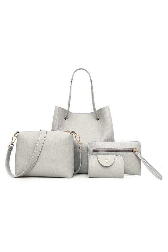 Women's Handbag Set,4-Piece Pattern Leather Collection,Crossbody Messenger Bag with Card Holder