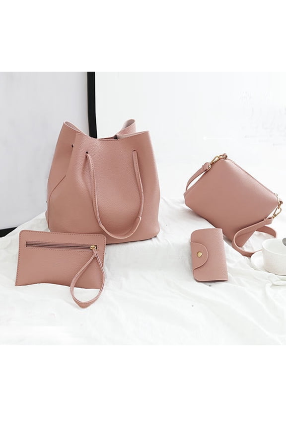 Women's Handbag Set,4-Piece Pattern Leather Collection,Crossbody Messenger Bag with Card Holder