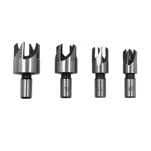 Kojanyu Wood Plug Cutter Drill Bit Set 4pcs, Plug Cutting Drill Bits for Woodworking