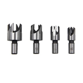 Kojanyu Wood Plug Cutter Drill Bit Set 4pcs, Plug Cutting Drill Bits for Woodworking