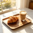 thumbnail image 1 of Kojanyu Wood Tray Solid Wood Rectangular Tea Tray, Japanese Modern Style Serving Platter for Cups Snacks Home Living Room, 1 of 6