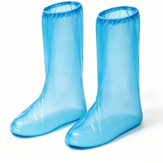 KojanyuRain Shoe Covers 6pairs Reusable PVC Thickened, Zipper Water Resistant Overshoes for Outdoor Walking