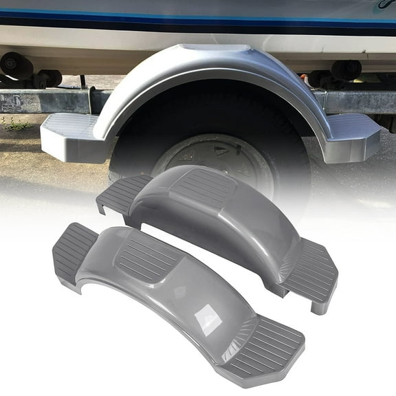 Kojem 13" Trailer Fenders Pair Single Axle Trailer Fenders Fit for 13in Wheels Tire Skirt Boat Gray Set of 2