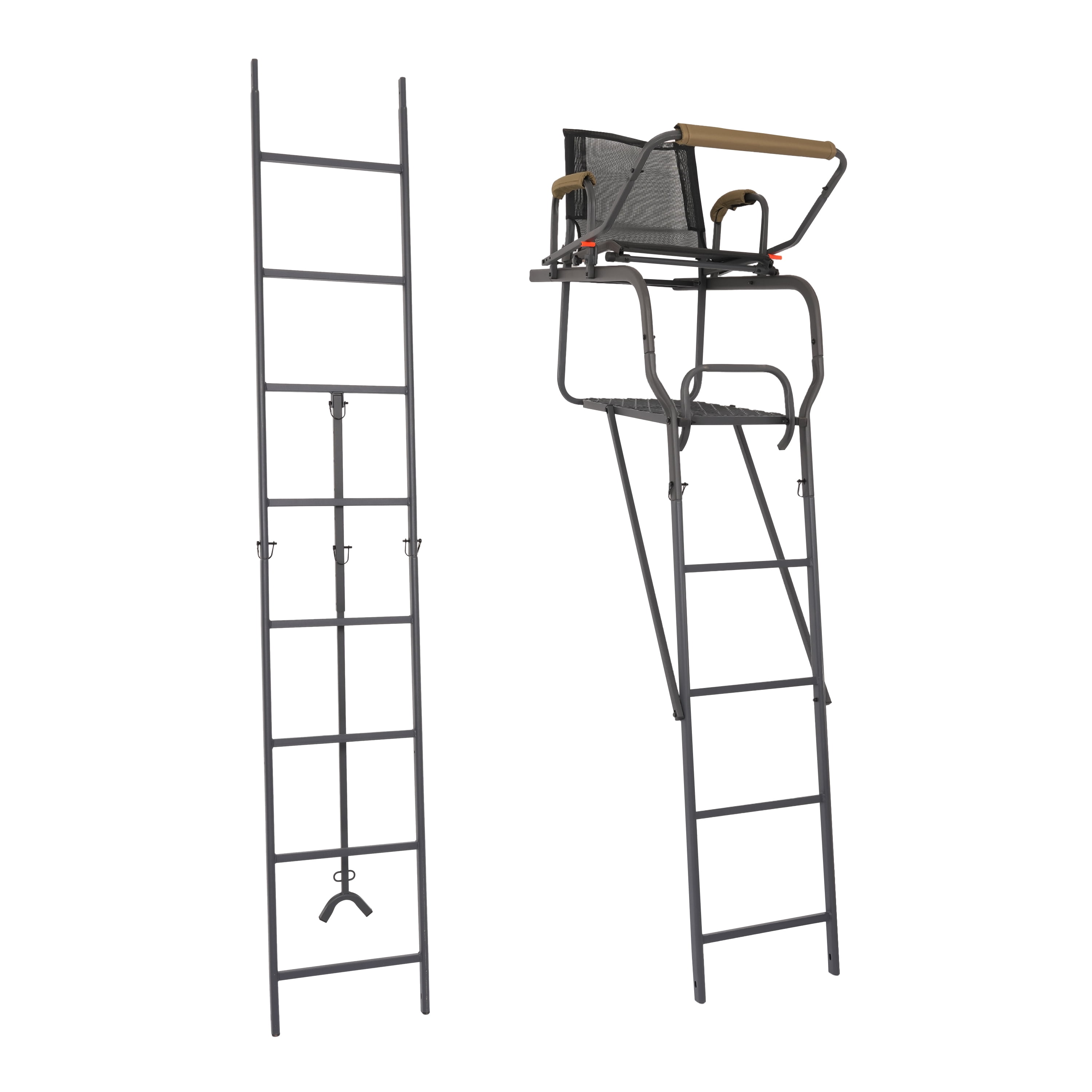 Kojem 15.5' Adjustable Ladder Tree Stand with Mesh Seat for Deer Hunting