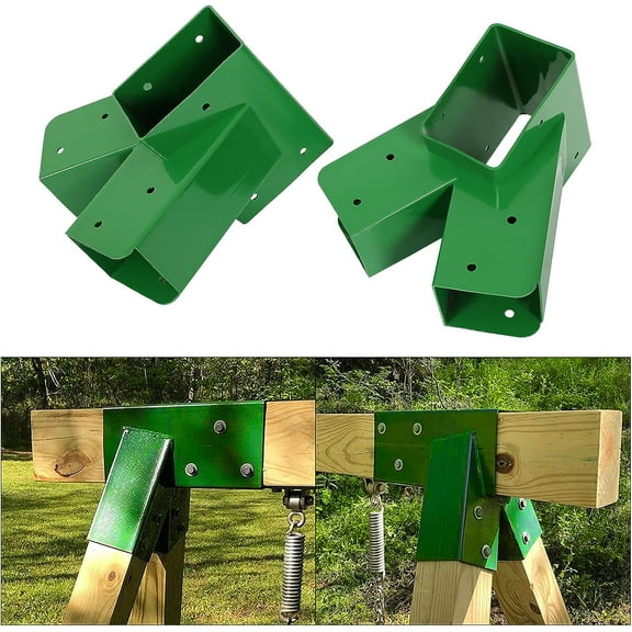 Kojem 2 PCS A-Frame Swing Set Brackets Kit for DIY Wooden Swing Lumber Mounting Beam Construction Green