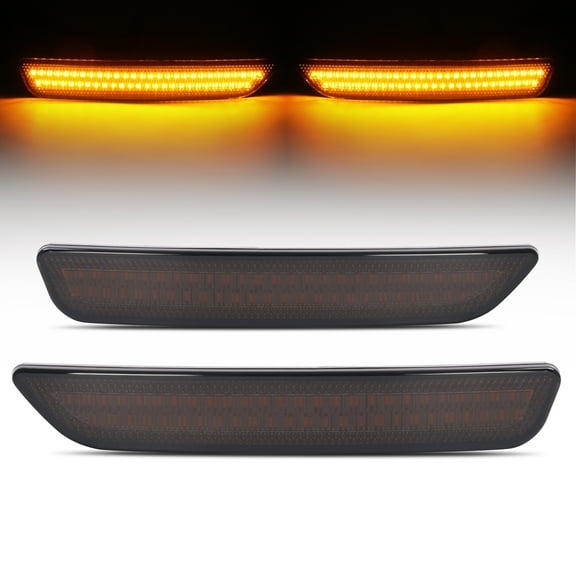 Kojem 2 Pcs Front LED Side Marker Light for 2010-2014 Ford Mustang Base GT Shelby GT500 Boss 302 Replacement for FO2551144 FO2550144 AR3Z15A201A AR3Z15A201B Smoke Lens Front Amber