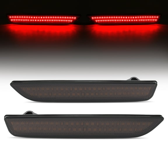 Kojem 2 Pcs Rear LED Side Marker Light for 2010-2014 Ford Mustang Base GT Shelby GT500 Boss 302 Replacement for AR3Z15A201C AR3Z15A201D Smoke Lens Rear Tail Red Lamp