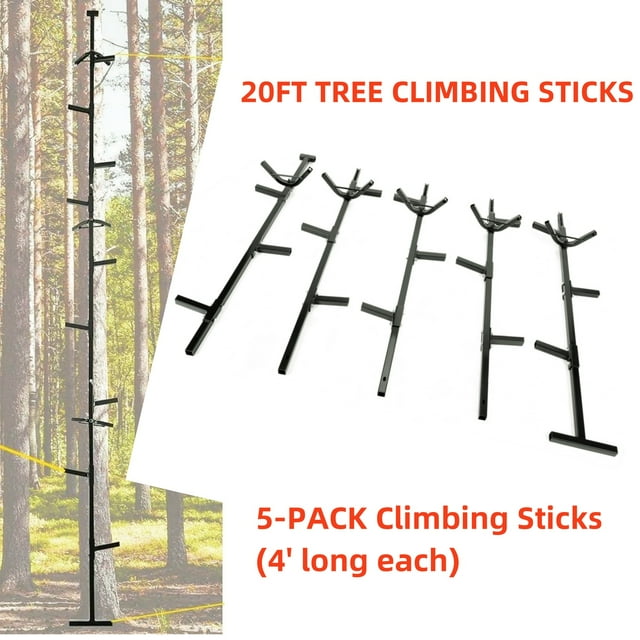 Kojem 20FT Quick Tree Climbing Sticks 4' sections Ladder Steps for