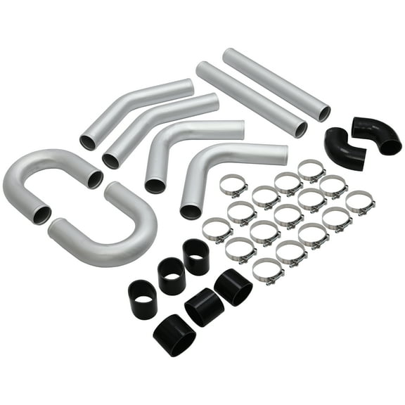 Kojem 3" 3 Inch 76mm Turbo Intercooler Aluminum Pipe Silicone Hose Kit