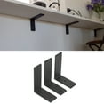 thumbnail image 1 of Kojem 3 Countertop Support Brackets Corbel Lot L Shelf 6"x8" Heavy Duty Black Steel, 1 of 13