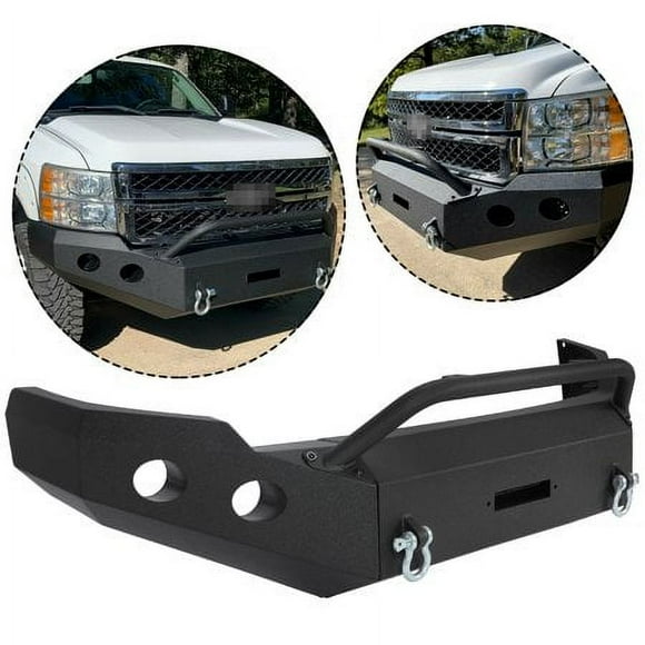 Kojem Front Bumper, Fit for 2011-2014 Chevy Silverado 2500 3500HD, w/Push Bar D-ring Modular, Black Powder Coated 3-Piece