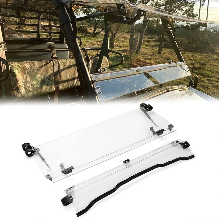 24WB10PB（KAMOME Kojem Clear Flip Windshield for Kawasaki Mule 3000 3010, All