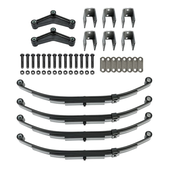Kojem 3000 lbs Tandem Axle Trailer Suspension Kit Leaf Spring Hanger Kit Equalizer and Shackle Strap Truck Spring Suspension Rebuild Kit 3" Free Open 1.75" Width Cap for 6000 lbs