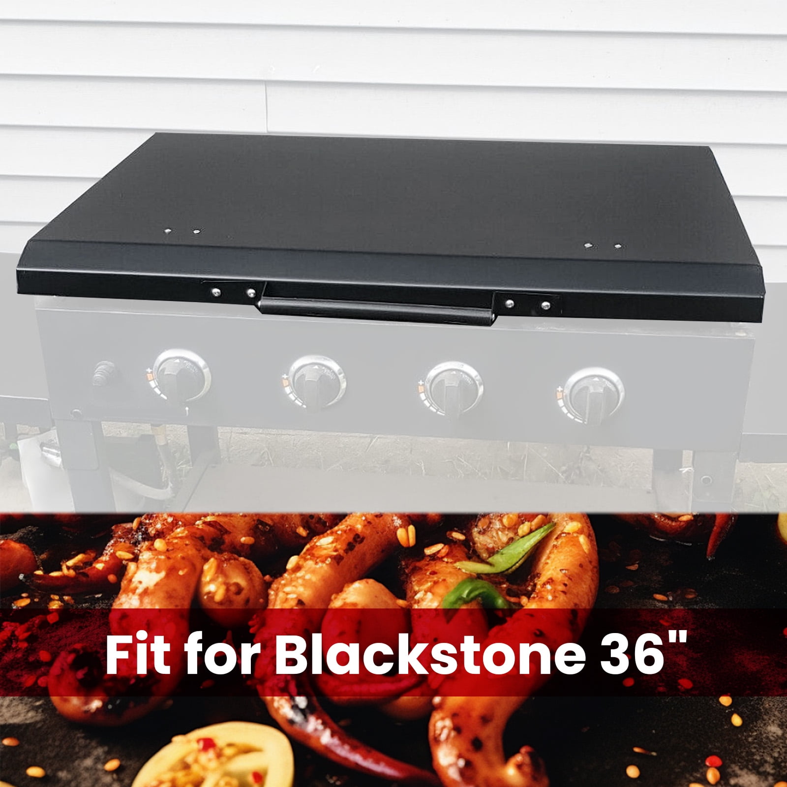 Kojem 36" Griddle Cover with Handle for Outdoor BBQ Barbecue,  Waterproof Powder Coated Aluminum, for Blackstone Members Camp Chef Grill