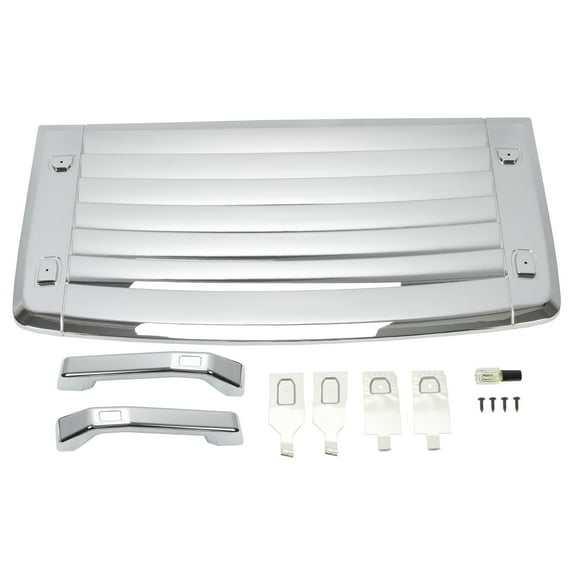 Kojem 3pcs Hood Louver Hood Vent Deck for 2006-2010 Hummer H3 H3T w/Handles Silver Panel Air Vent Grille Handle Cover Moulding Trim