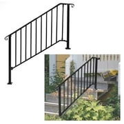 Kojem 4-5 Step Handrails for 4-5 Step Outdoor Stair Railing Handrails Kit Steel Porch Railing Transitional Handrails