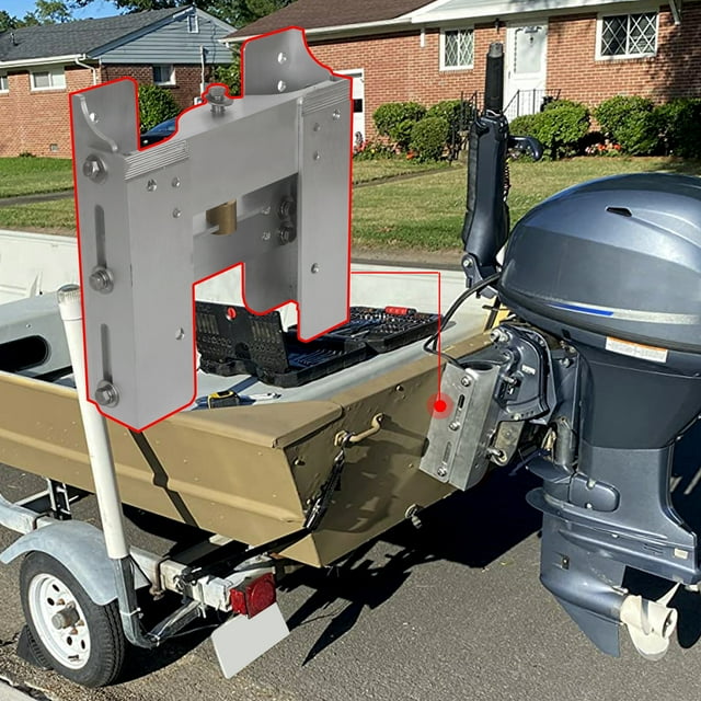 Kojem 4'' Back Jack Plate Adjustable Outboard Manual Power Lift Transom