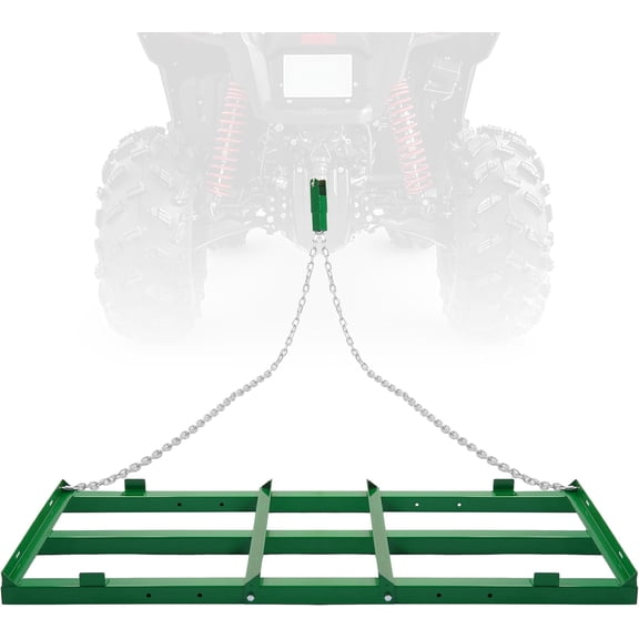 Kojem 4 Ft Drag Harrow For ATV/UTV Tractor Grader W/Chain For Yard Lawn Leveling