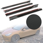 Kojem 4Pcs Pair Side Skirts for 2017-2025 Tesla Model 3 LH RH Rocker Panels Carbon Fiber Printing Extension ABS Plastic
