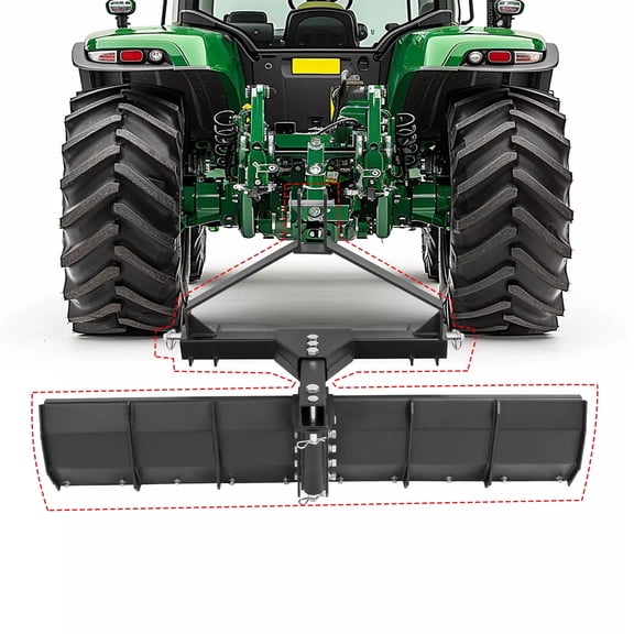 Kojem 52" Width 3 Point Rear Grading Blade Scrape Blade Fit Category 0 & 1 Tractors